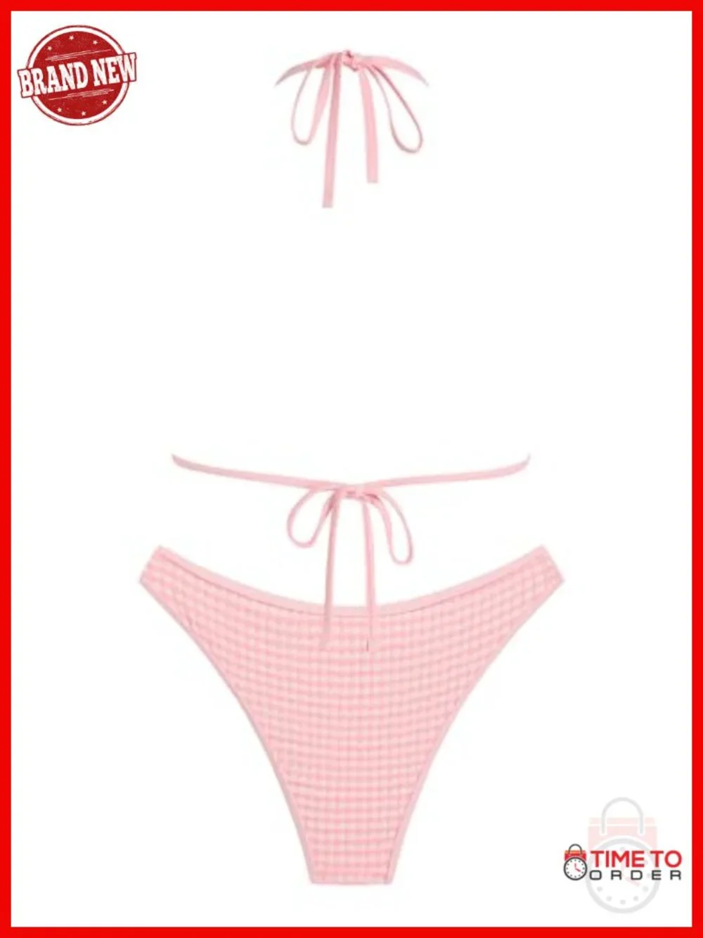 Halter Bikini Set - Triangle Top, High Cut Bottom, 2 Piece Swimsuit